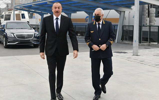 Prezident yeni Biləcəri lokomotiv deposunun açılışında - Foto