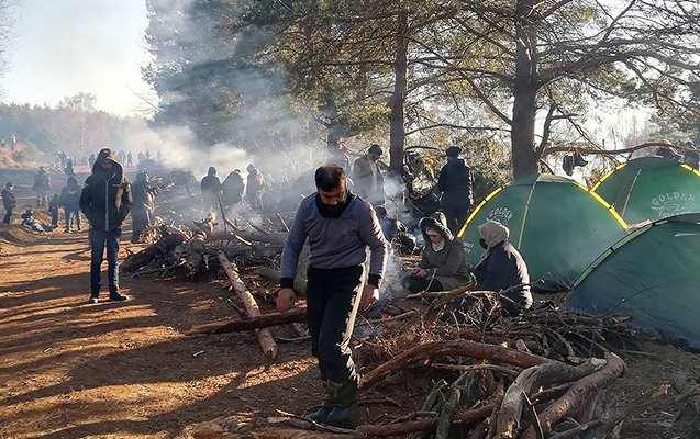 Bir qrup miqrant Polşa sərhədini qanunsuz keçməyə cəhd etdi