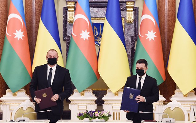 Azərbaycan-Ukrayna sənədləri imzalandı - Fotolar
