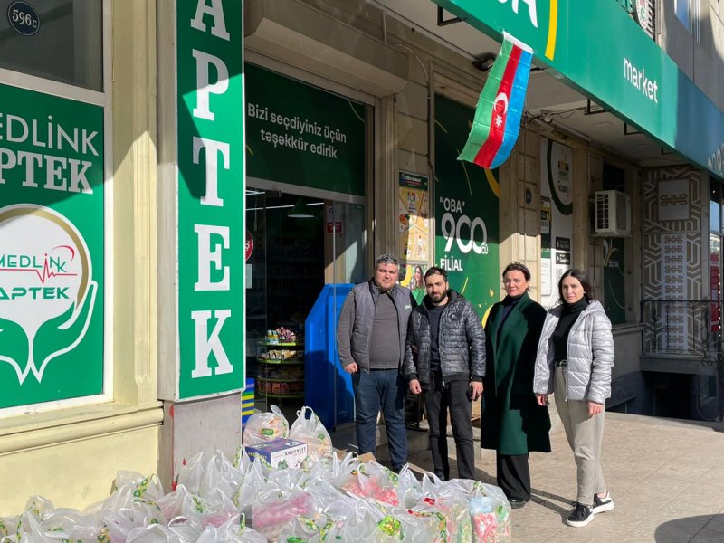 Gənc təşkilatçı ehtiyaclı ailələrə ərzaq yardımı etdi