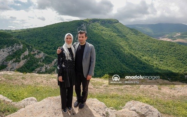 Səlcuk Bayraktar xanımı ilə Cıdır düzündə - Foto