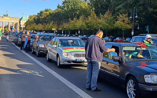 Berlində Ermənistanın hərbi cinayətlərinə etiraz məqsədilə avtoyürüş keçirildi - Fotolar