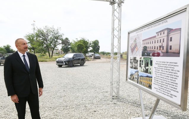Prezident Zəngilanda məktəb binasının təməlini qoydu