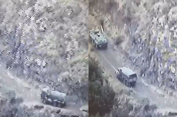 Rusiya sülhməramlıları erməni silahlılarının hərbi yüklərinin müşayiətini davam edirlər - VİDEO