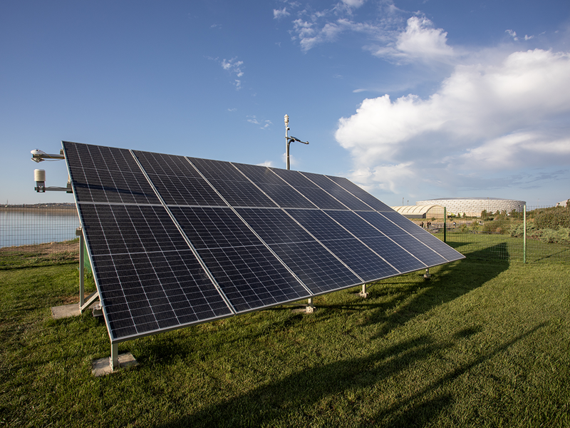 Böyükşor gölü üzərində 100 kVt gücündə pilot günəş enerjisi qurğusu istismara verilib - FOTO