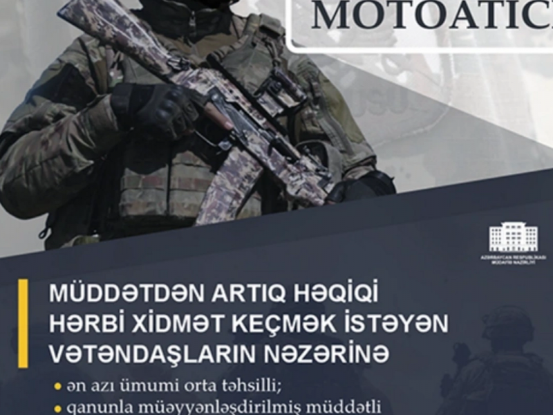 Komando və motoatıcı olmaq istəyənlərin nəzərinə: Müdafiə Nazirliyi qəbul elan edir