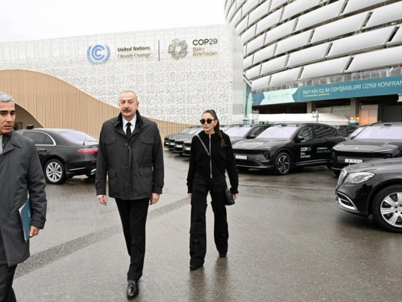 İlham Əliyev Bakı Olimpiya Stadionunun ərazisində COP29-la bağlı yaradılan şəraitlə tanış olub