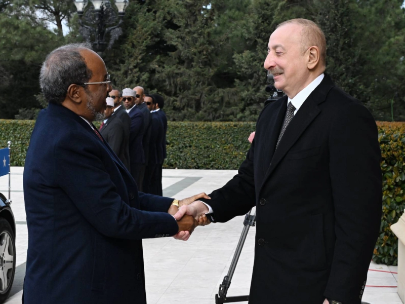 Somali Prezidenti Hasan Şeyx Mahmudun rəsmi qarşılanma mərasimi olub