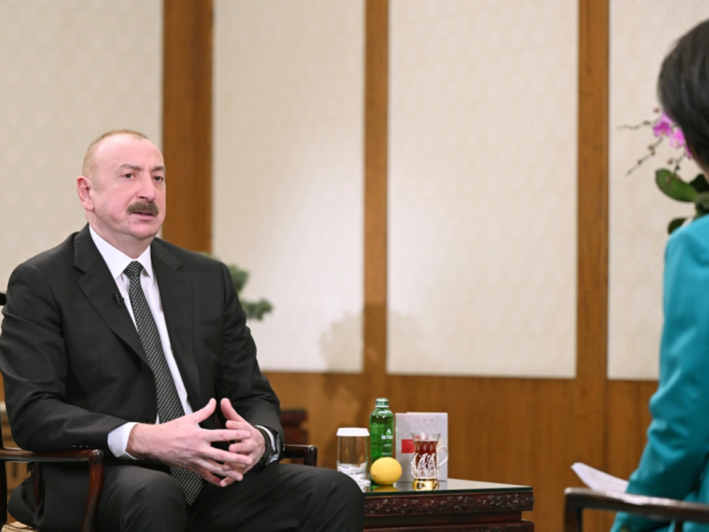 Prezident İlham Əliyev Pekində Çinin CGTN telekanalına müsahibə verib