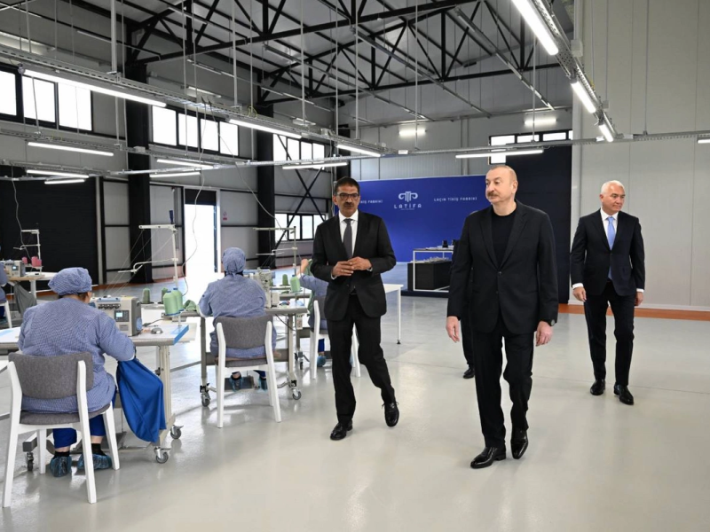 Prezident İlham Əliyev "LATIFA" Laçın tikiş fabrikinin açılışında iştirak edib