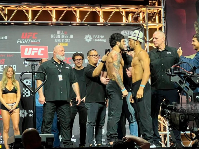 Bakıda keçiriləcək UFC turnirindən əvvəl döyüşçülər üz-üzə gəliblər