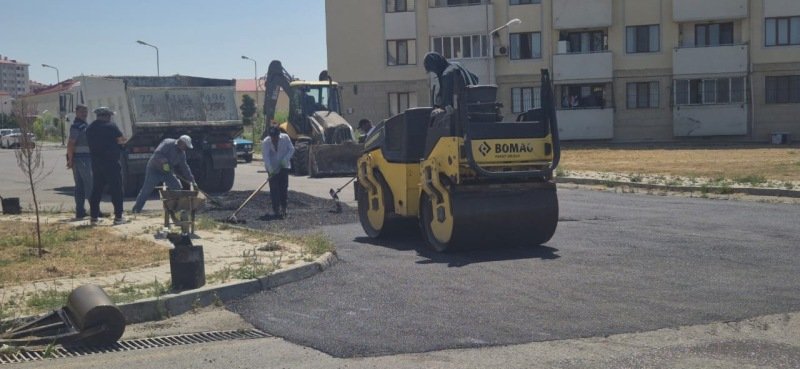 Sumqayıtda bu əraziyə 2000 kvadratmetr asfalt örtüyü salınıb-FOTOLAR