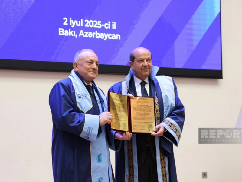 Şimali Kipr Prezidentinə AzTU-nun fəxri doktoru diplomu təqdim edilib