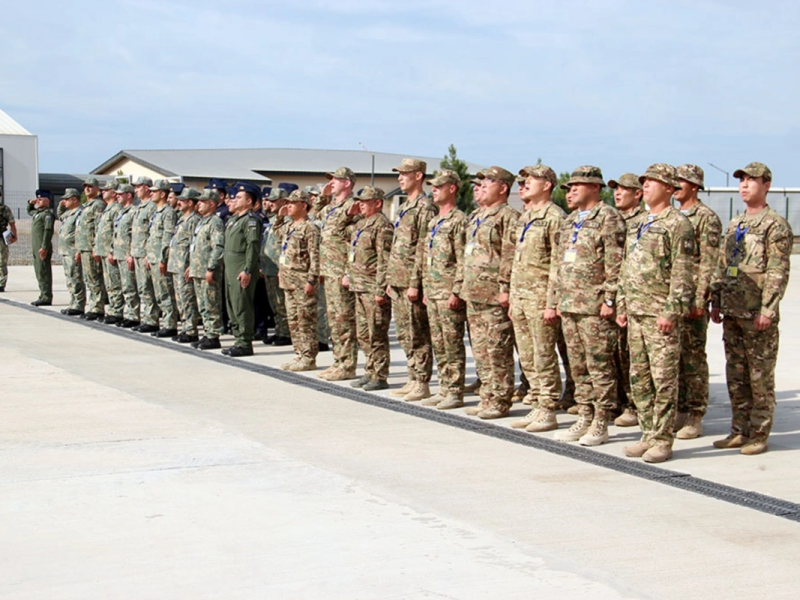 Azərbaycan və Qazaxıstan hərbçilərinin iştirakı ilə PUA təlimi keçirilir