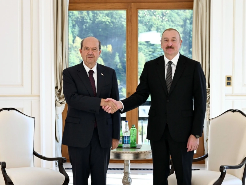 İlham Əliyev Qəbələdə Şimali Kiprin Prezidenti ilə görüşüb