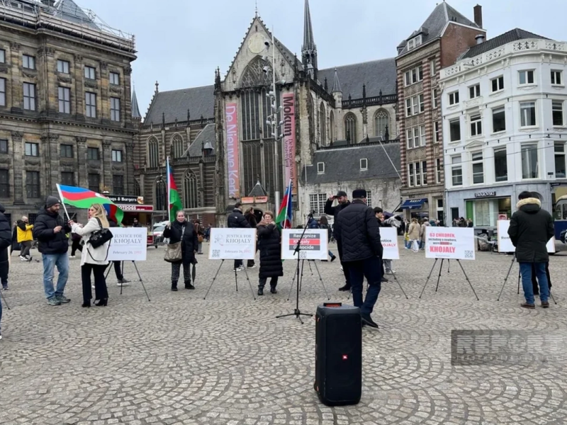 Amsterdamın mərkəzi meydanında "Xocalıya ədalət" aksiyası keçirilib