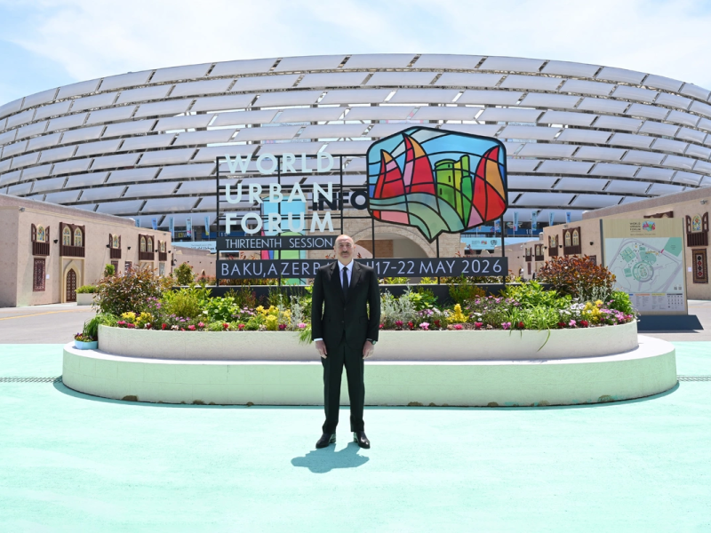 Prezident İlham Əliyev Bakı Olimpiya Stadionunun ərazisində WUF13 ilə bağlı görülən işlərlə tanış olub