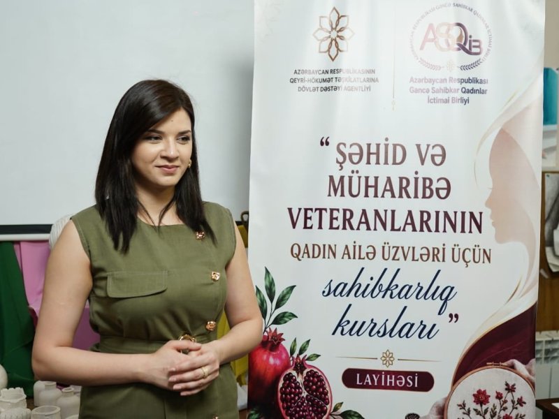 “Şəhid və Müharibə Veteranlarının Qadın Ailə Üzvləri üçün Sahibkarlıq Kursları” layihəsinə start verildi.